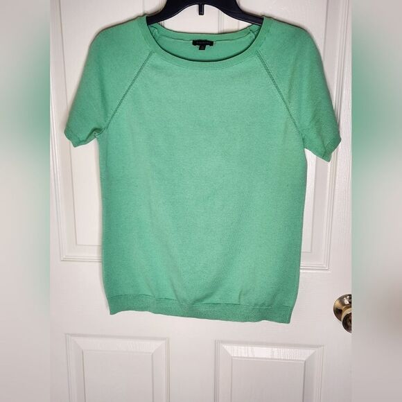 Talbots M Reglan Shortsleeves Mint Knit SILK Blend Women's Top Sweater - Picture 1 of 4